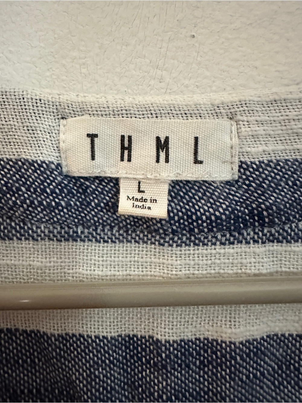 THML Navy and White Striped Tassel Embroidered Sleeveless Top - Picture 3 of 6
